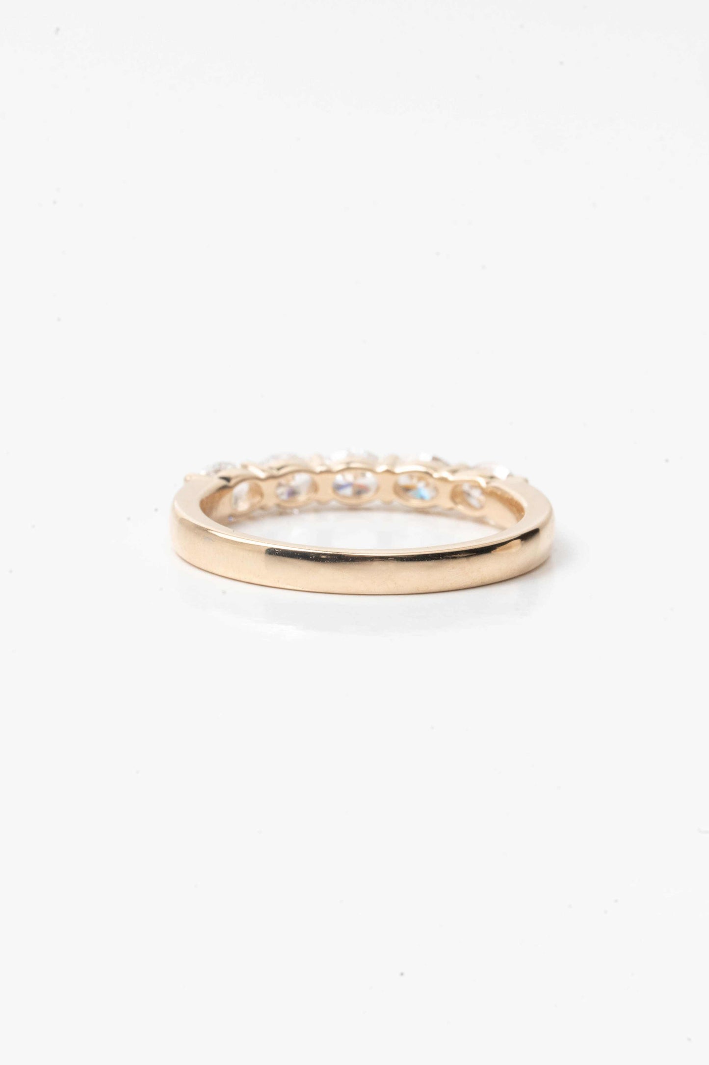 14k Yellow Gold 5-Stone Oval Created Diamond Wedding Band