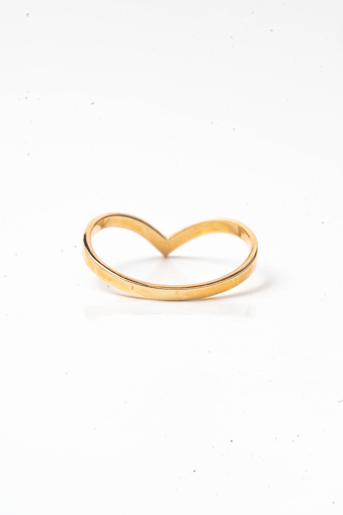 14k Yellow Gold Wing Tip Wave Stacking Ring