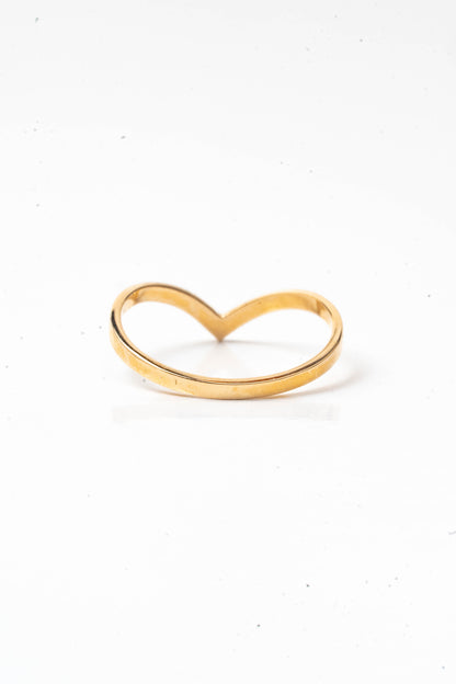 14k Yellow Gold Wing Tip Wave Stacking Ring