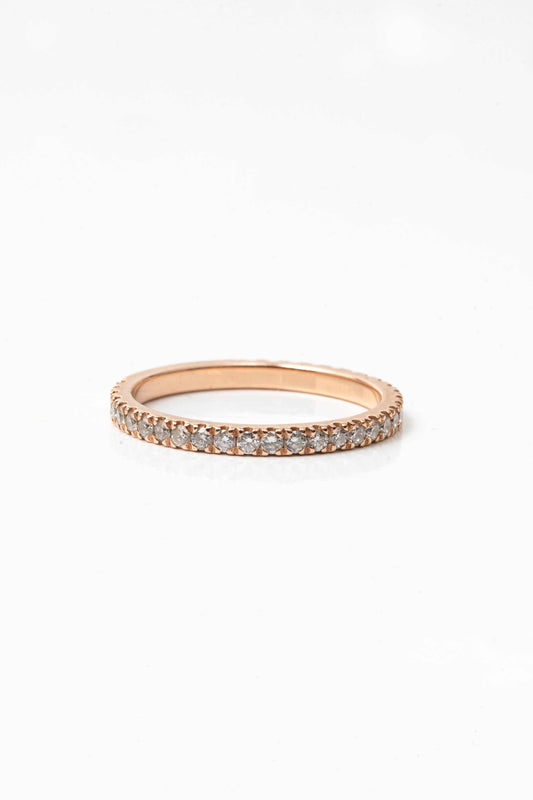 14k Rose Gold Natural Diamond Wedding Band