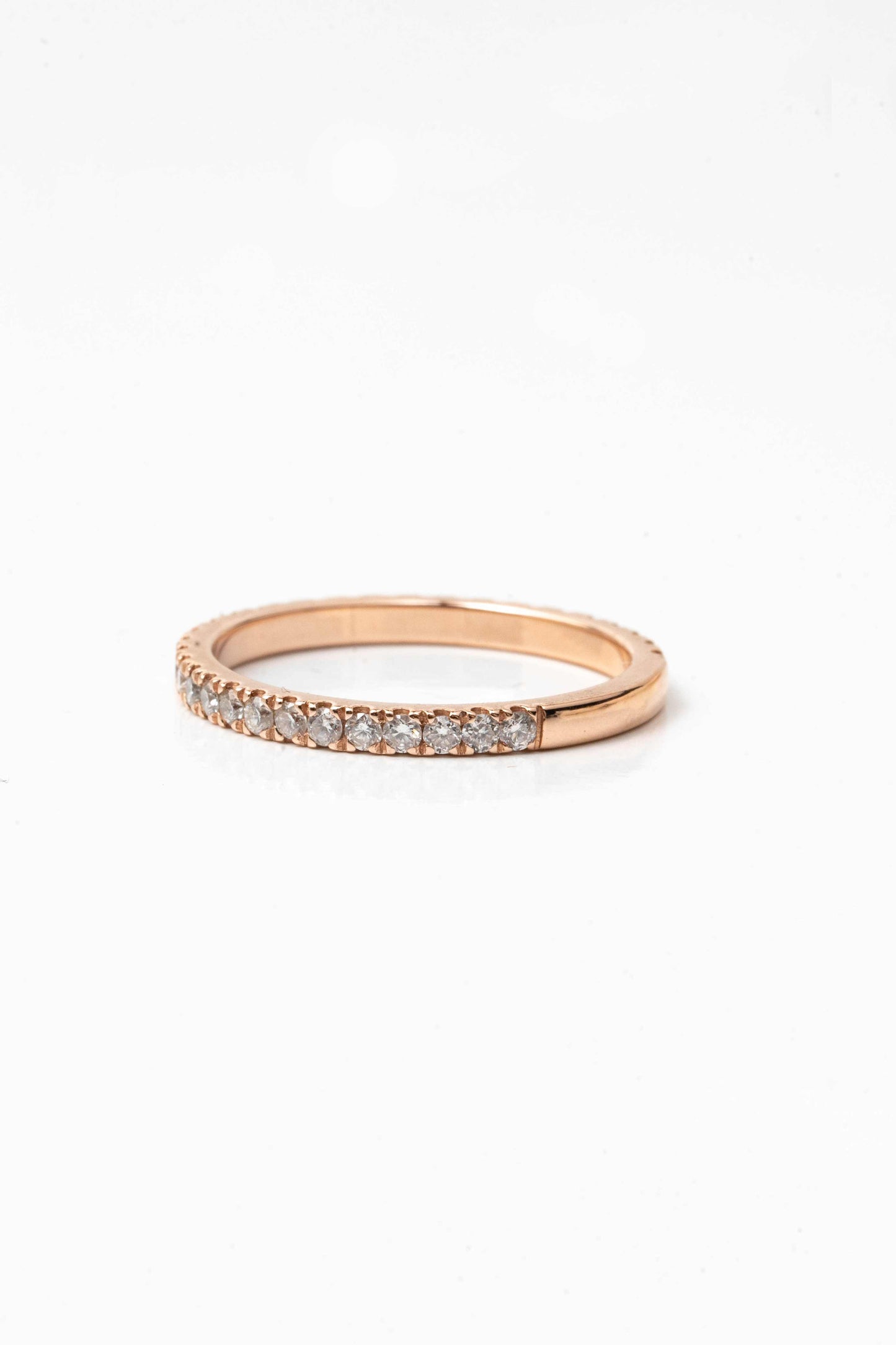 14k Rose Gold Natural Diamond Wedding Band