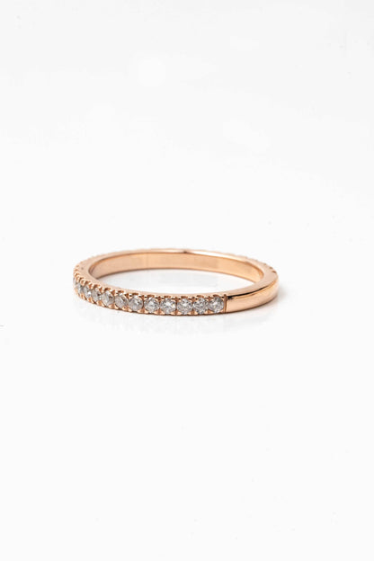 14k Rose Gold Natural Diamond Wedding Band