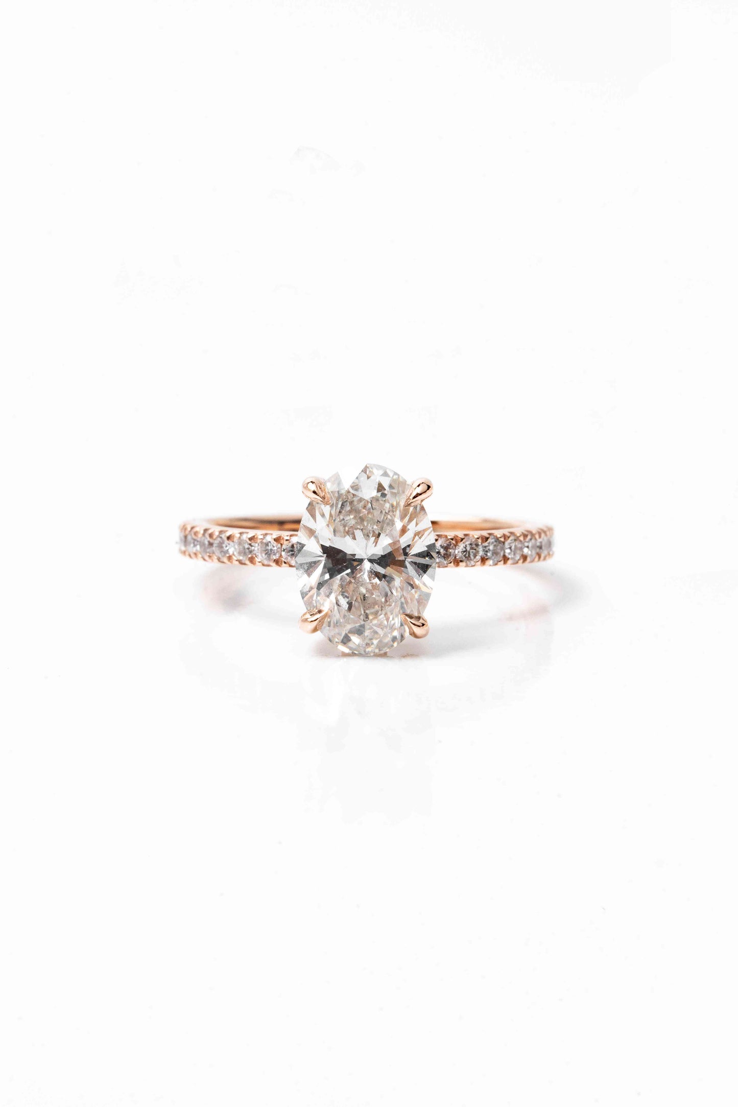 14k Rose Gold Signature Oval Created Diamond Engagement Ring