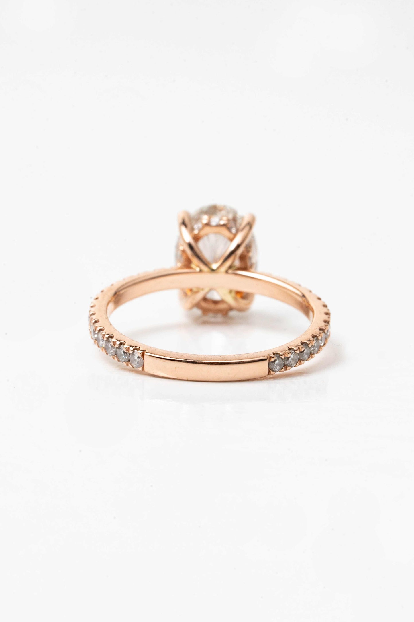 14k Rose Gold Signature Oval Created Diamond Engagement Ring