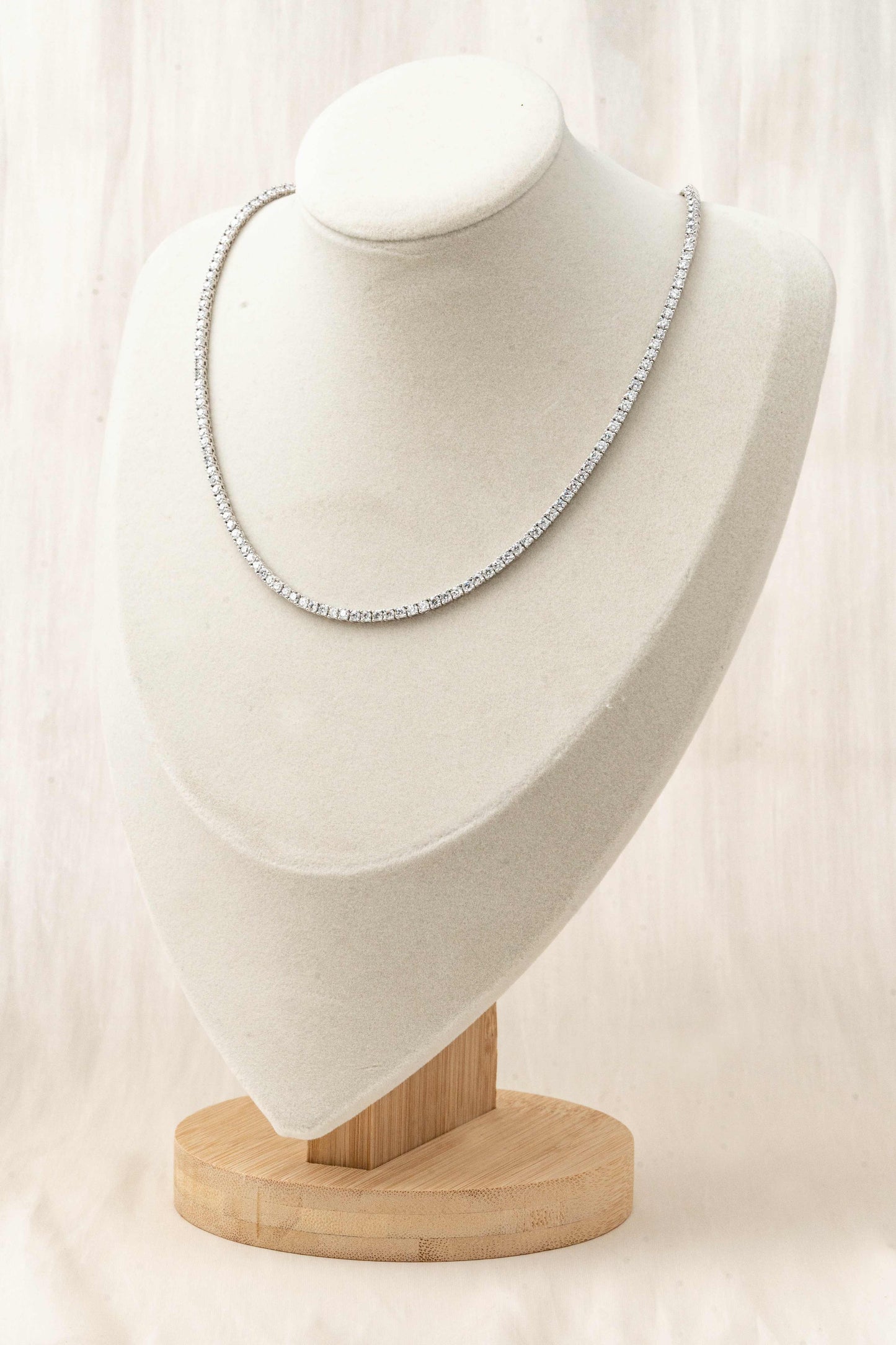 Diana Created Diamond 14k White Gold Tennis Necklace