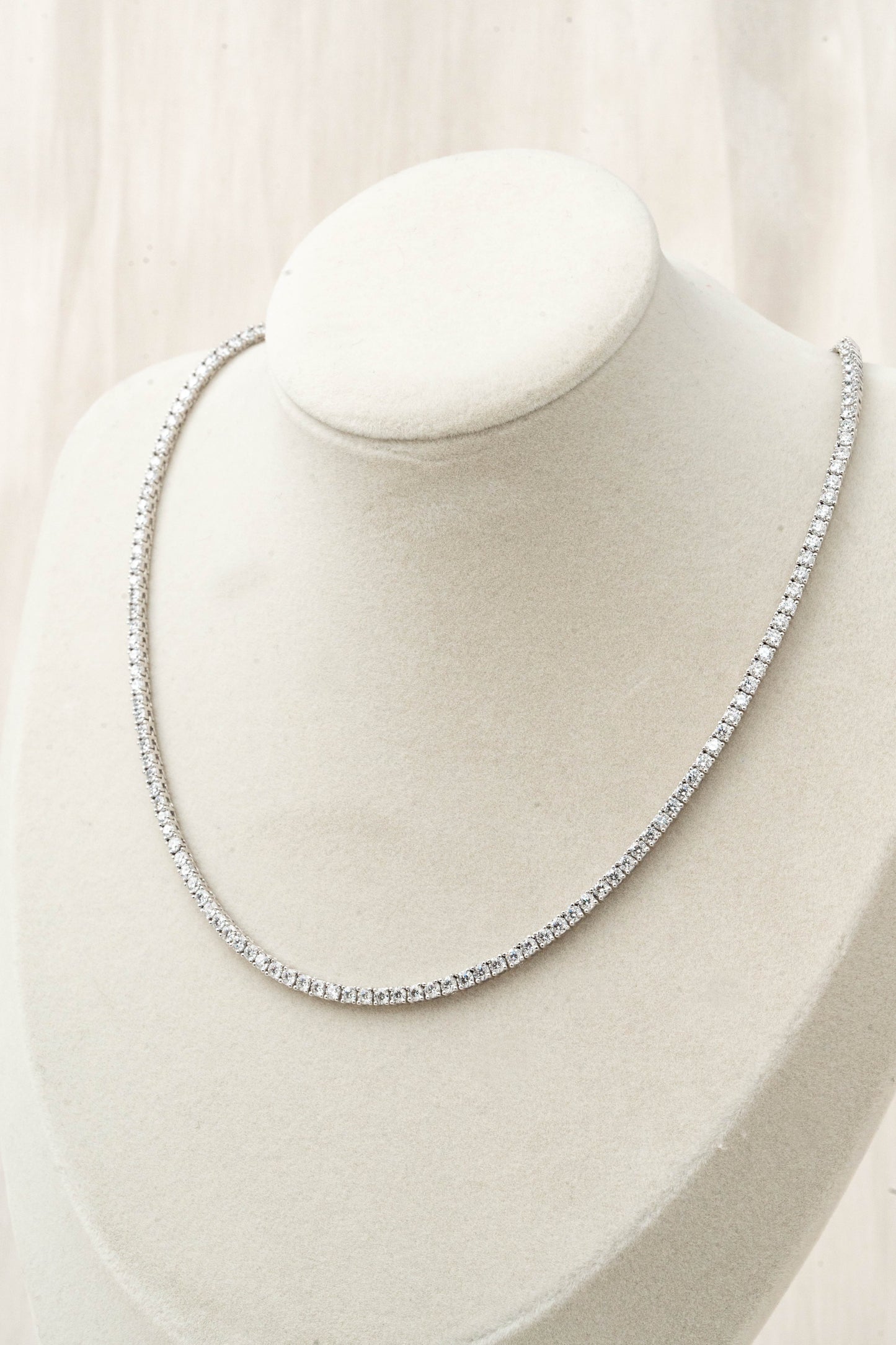 Diana Created Diamond 14k White Gold Tennis Necklace