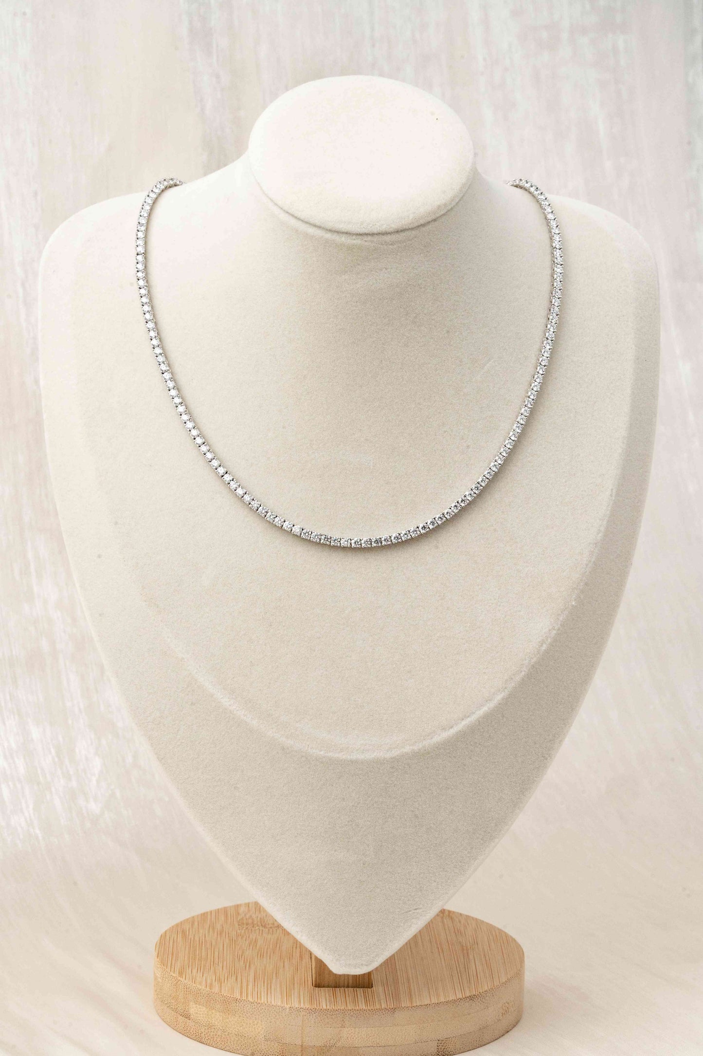 Diana Created Diamond 14k White Gold Tennis Necklace