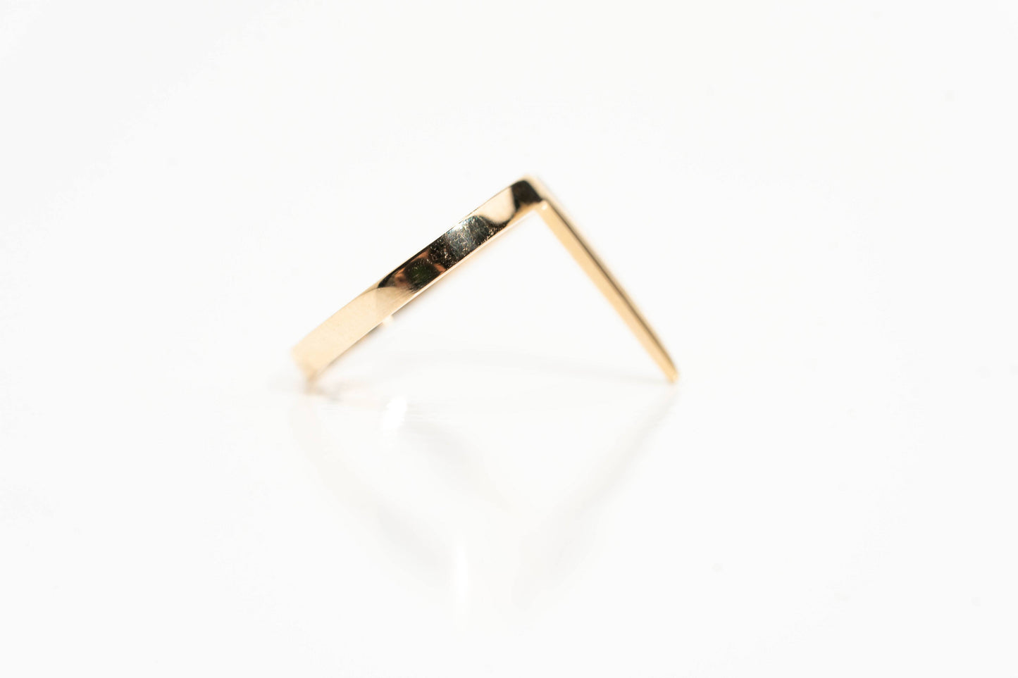 14k Yellow Gold Chevron V-Shape Minimalist Ring